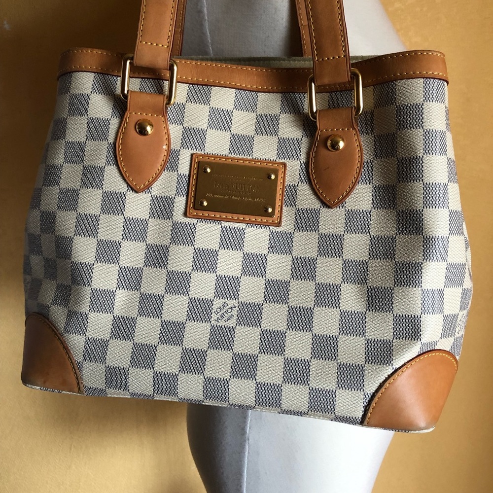 Authentic Louis Vuitton Damier Azur Hampstead PM
